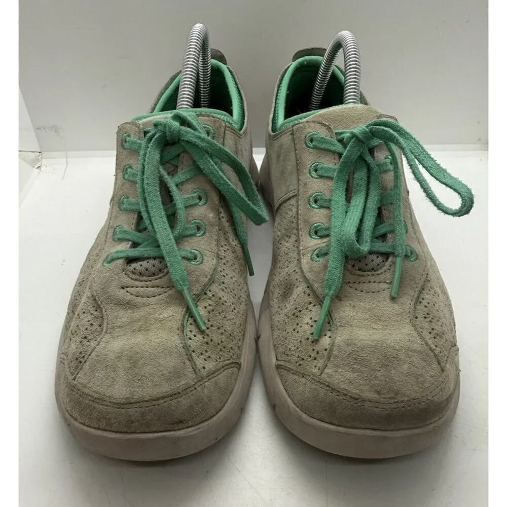 Dansko Womens Elise 4401242443 Gray Teal Suede Lace Up Sneakers Sz 40EU 9.5-10US